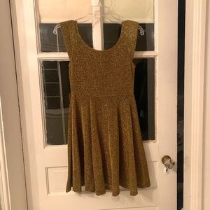 Ya Los Angeles Gold and Black Metallic Dress